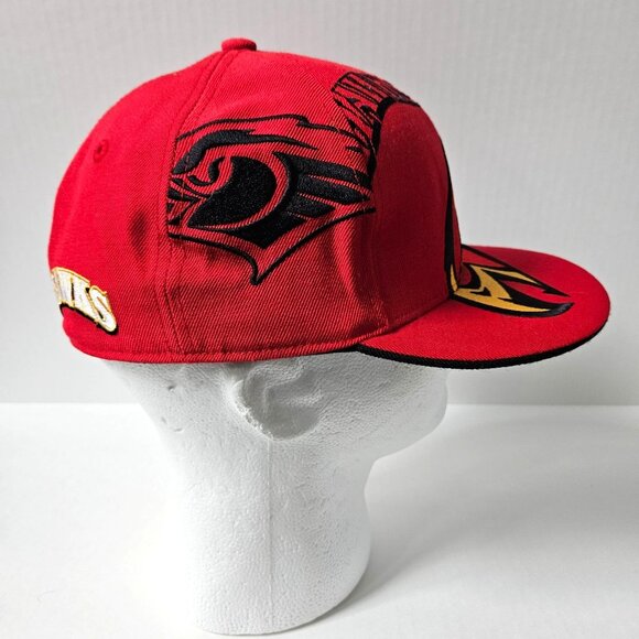 Atlanta Hawks Hat Cap Mens Fitted 7 3/8" Big Embroidered Logo Red Wool Adidas - Picture 5 of 13